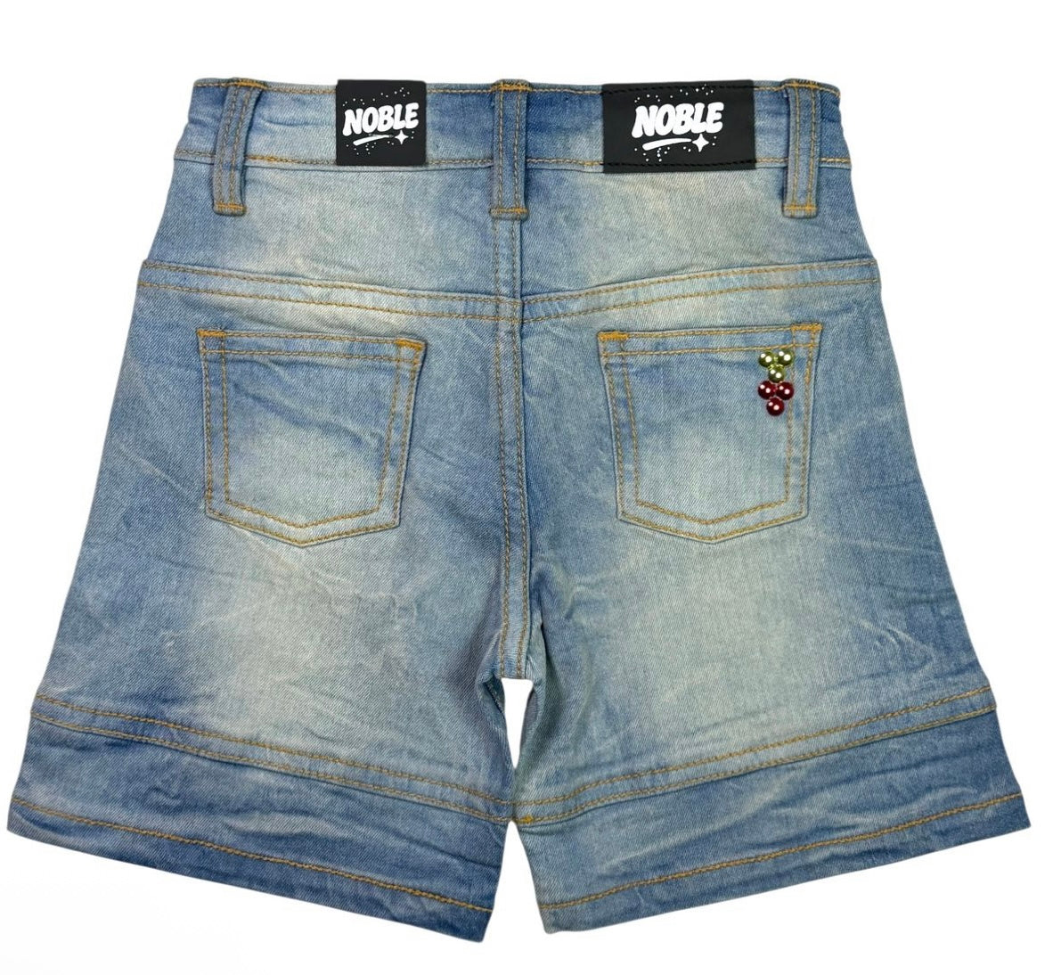 “Outer space” kids premium denim shorts