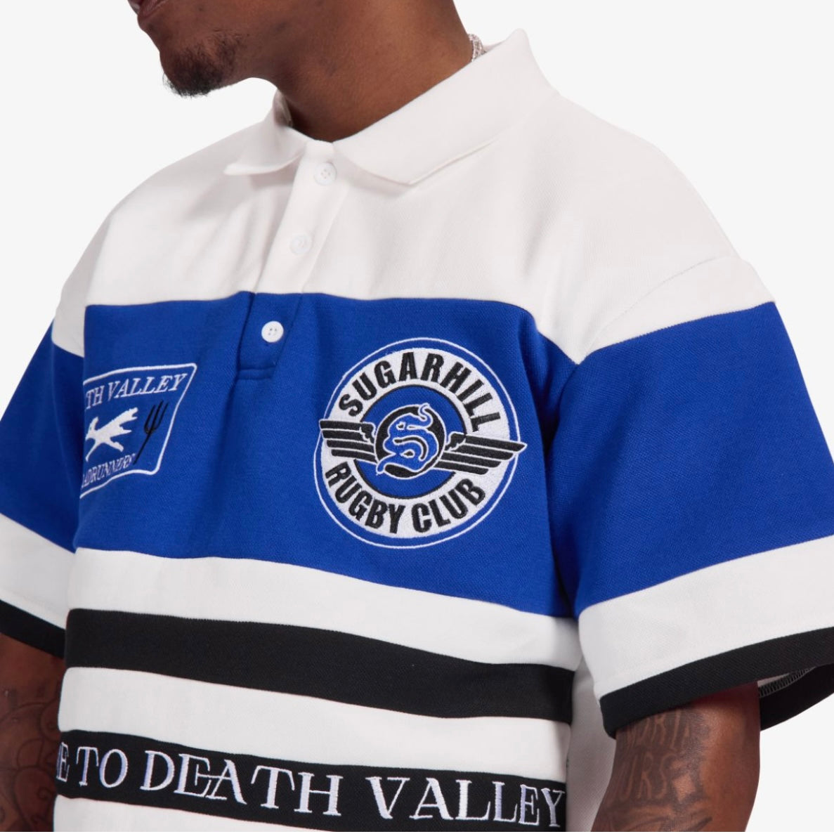 “Roadrunners” box-fit rugby polo