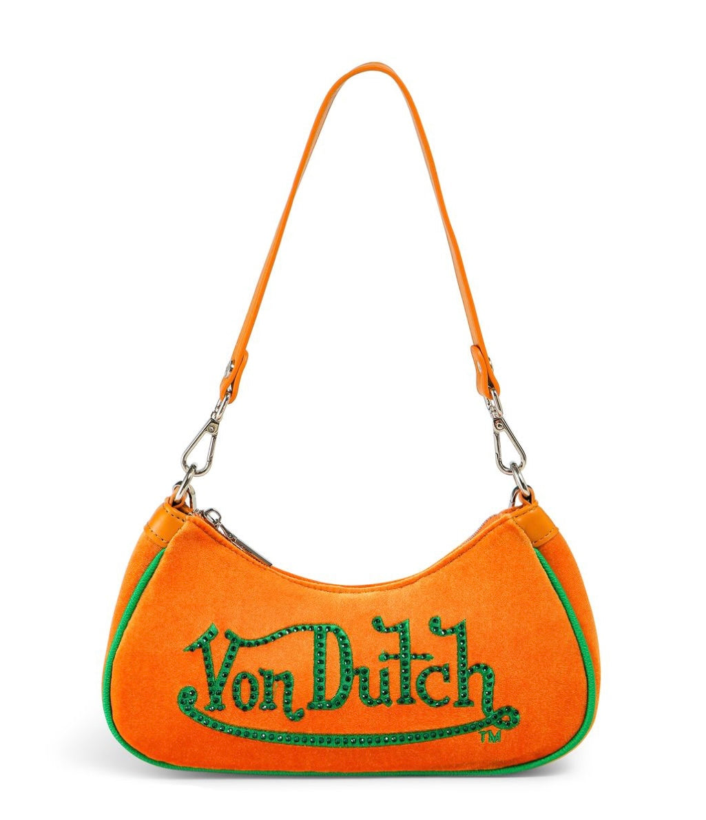Von dutch orange and green shoulder bag