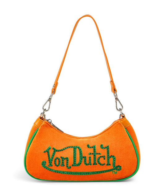 Von dutch orange and green shoulder bag