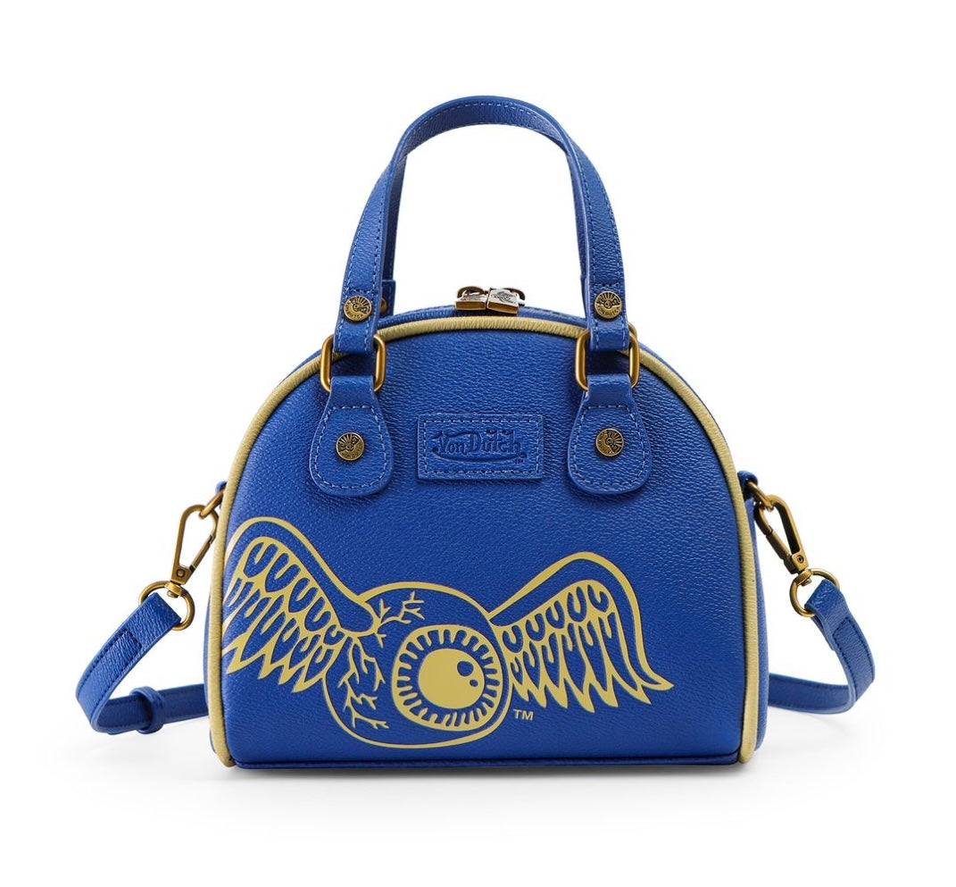 Von Dutch blue and gold bowling bag