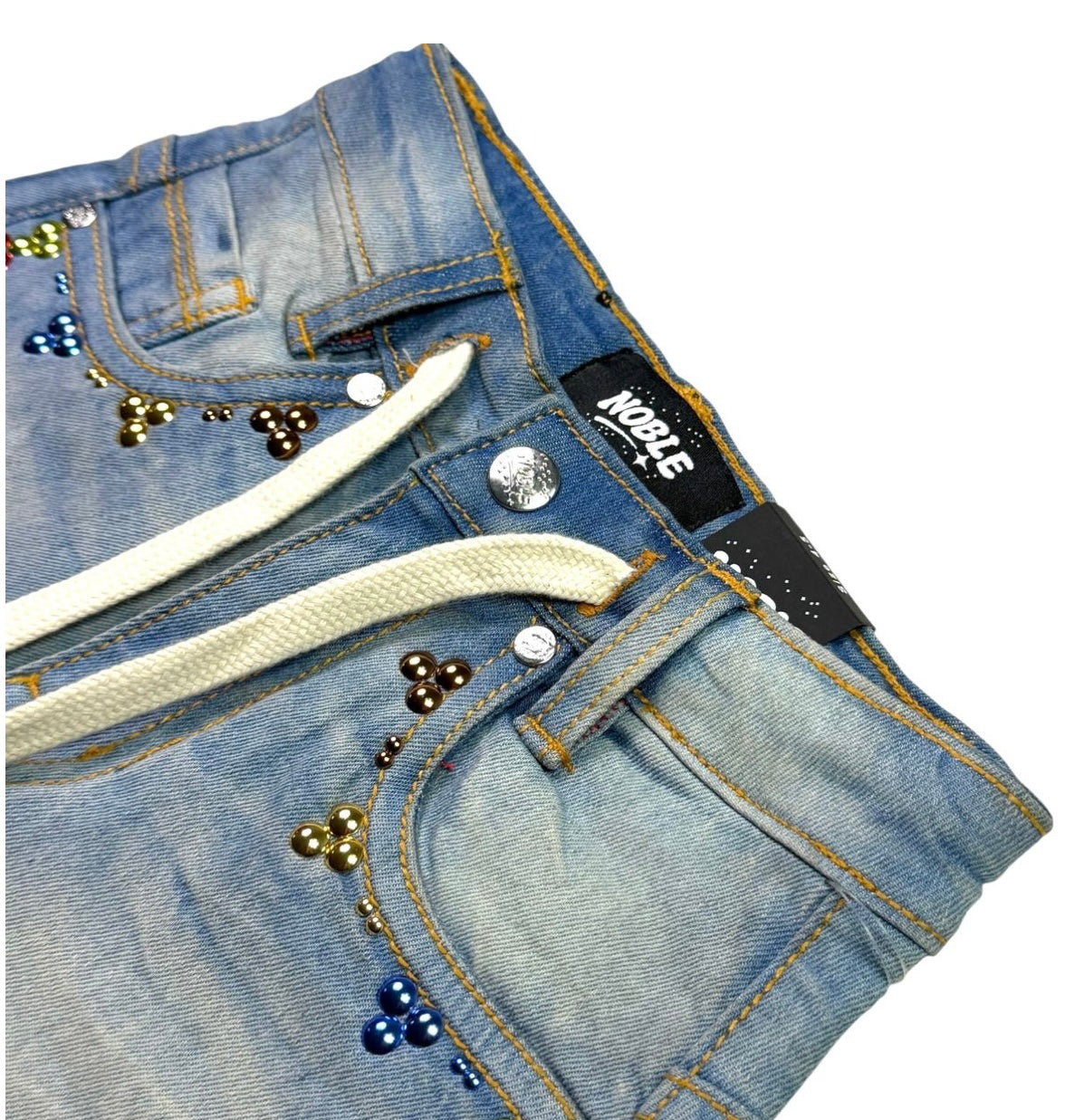 “Outer space” kids premium denim shorts