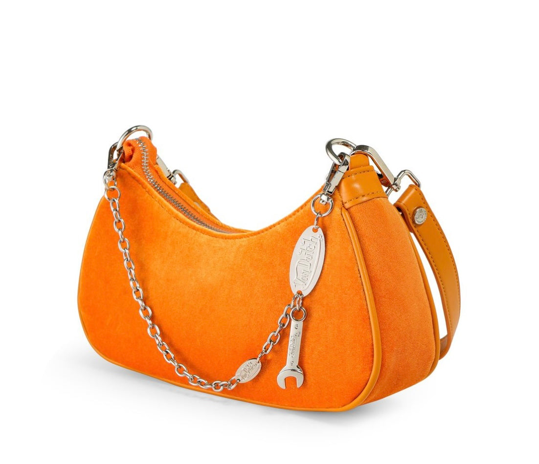 Von Dutch orange and white shoulder bag