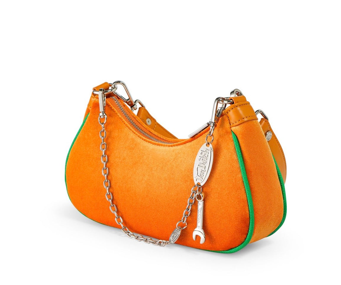 Von dutch orange and green shoulder bag