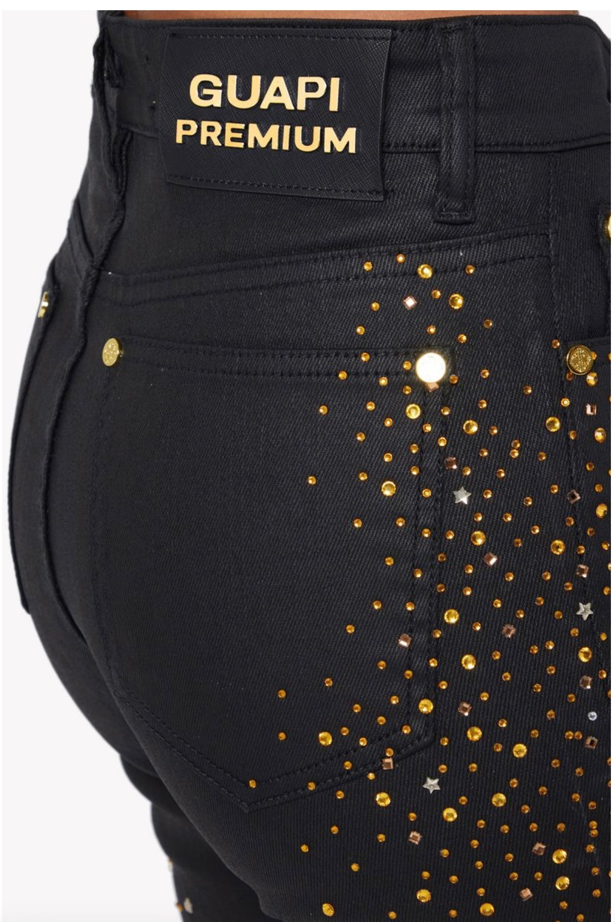 Waxed gold/silver dust denim