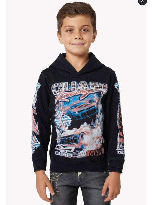 Black Nitro Drift Kids Hoodie