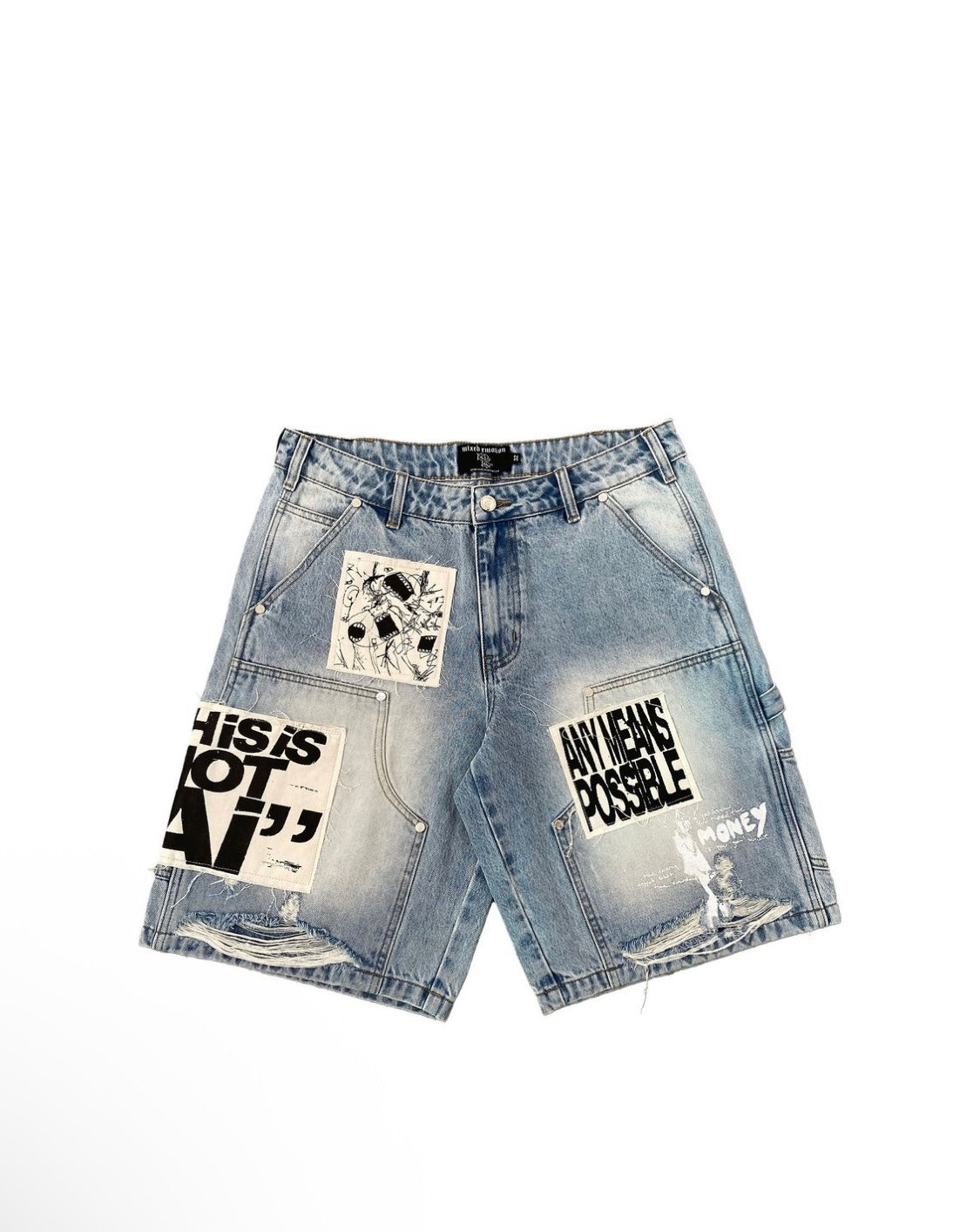 “AI” Denim shorts