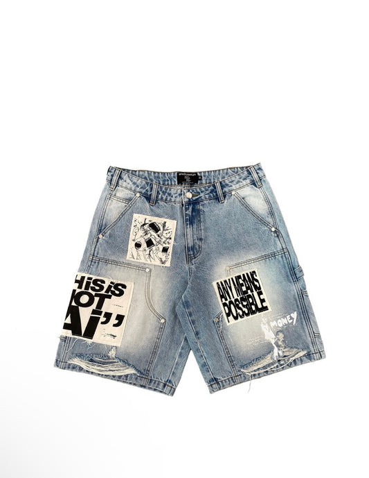“AI” Denim shorts
