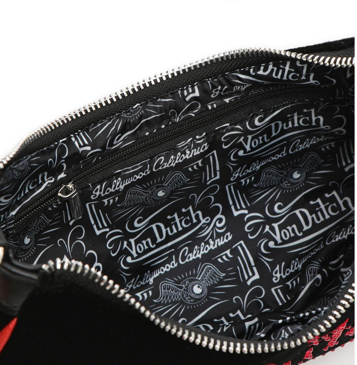 Von Dutch black and red shoulder bag