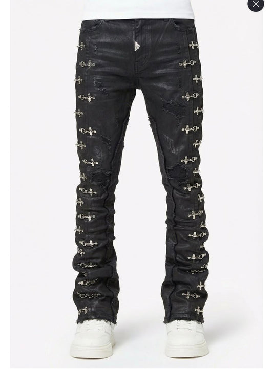 Obsidian Black Aviation Clasp Denim