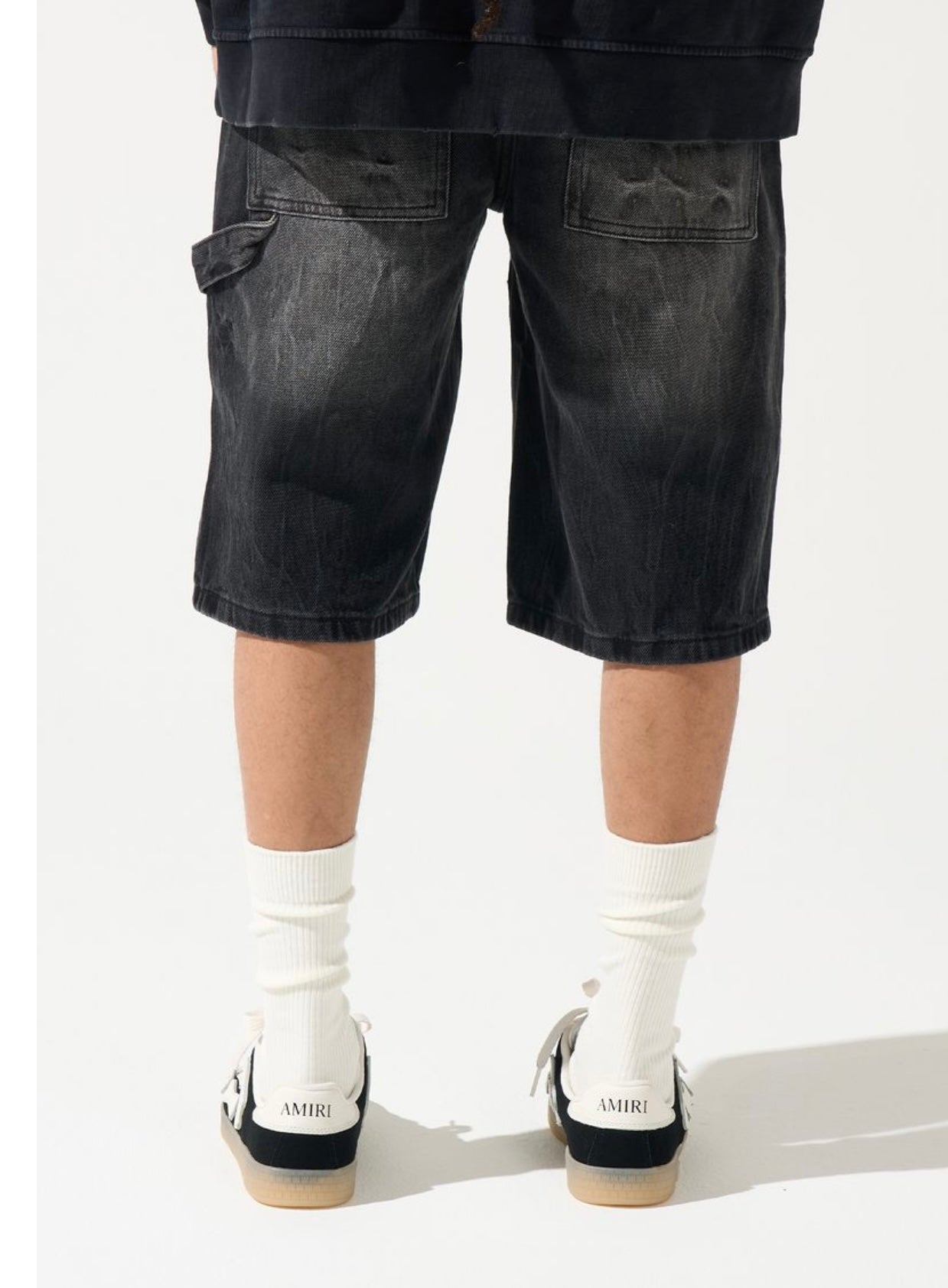 “Raijin” denim shorts