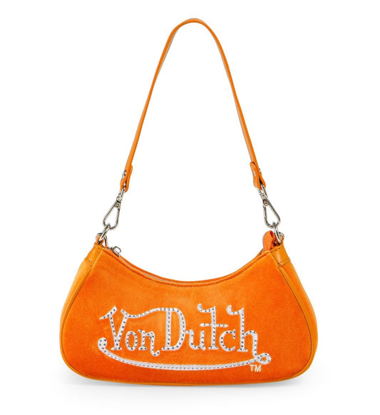 Von Dutch orange and white shoulder bag
