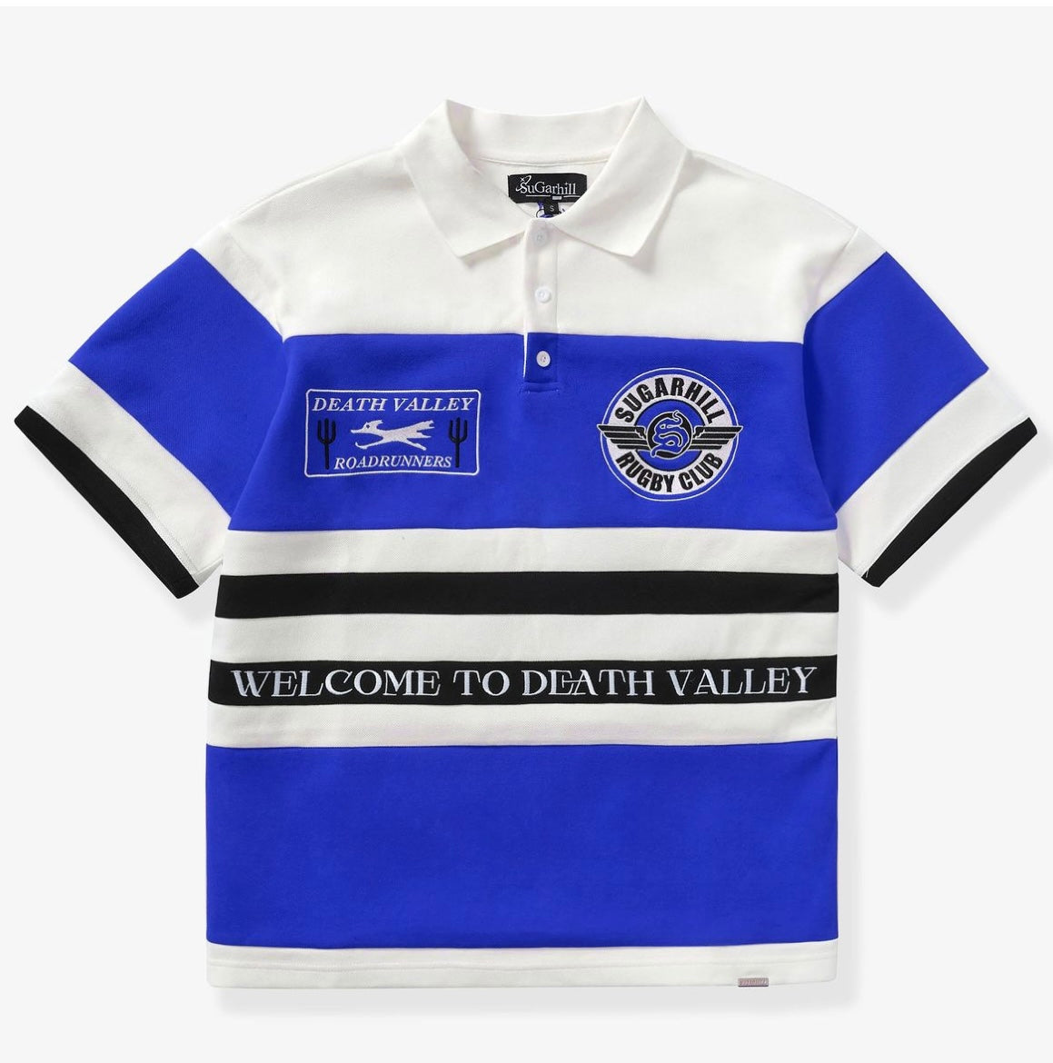 “Roadrunners” box-fit rugby polo