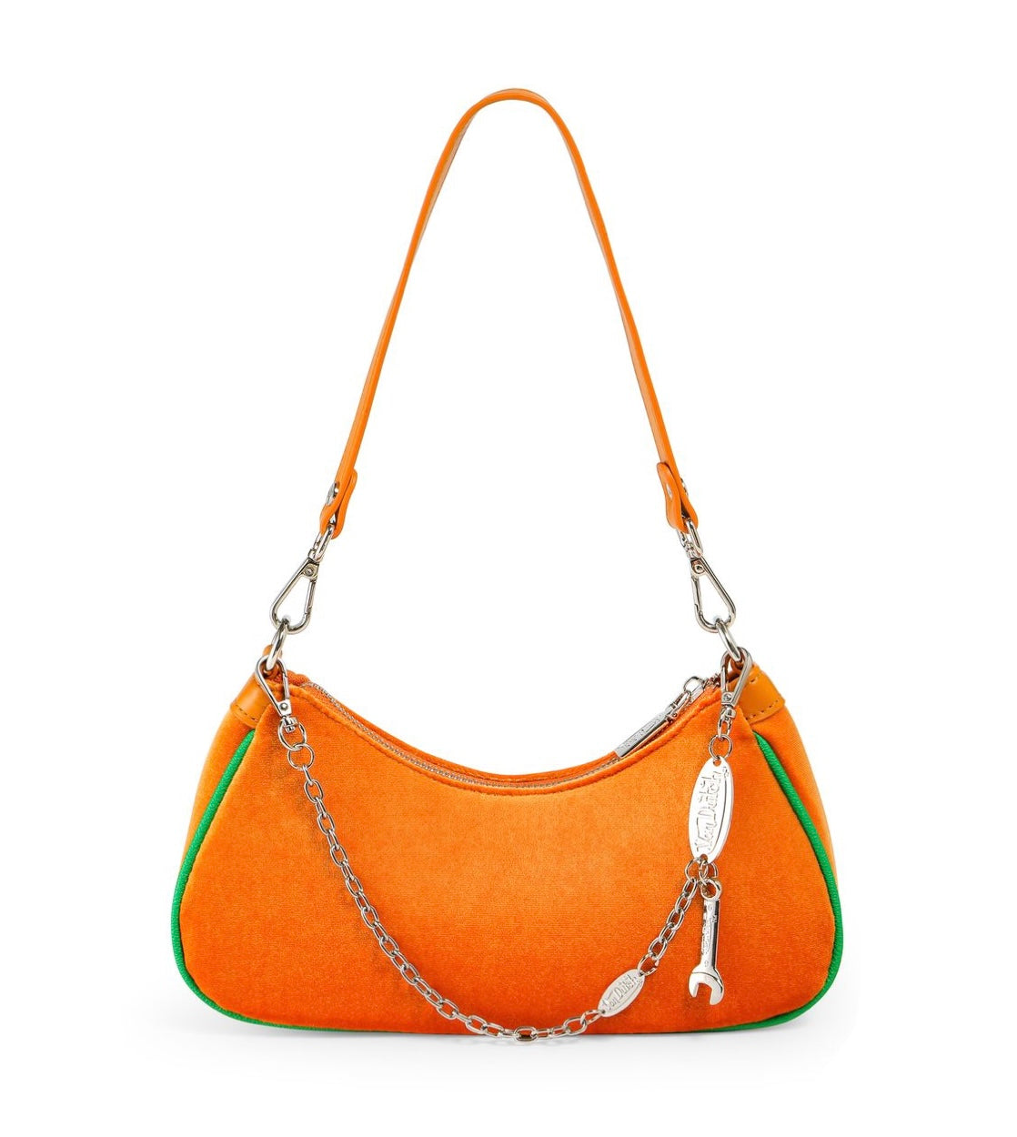 Von dutch orange and green shoulder bag