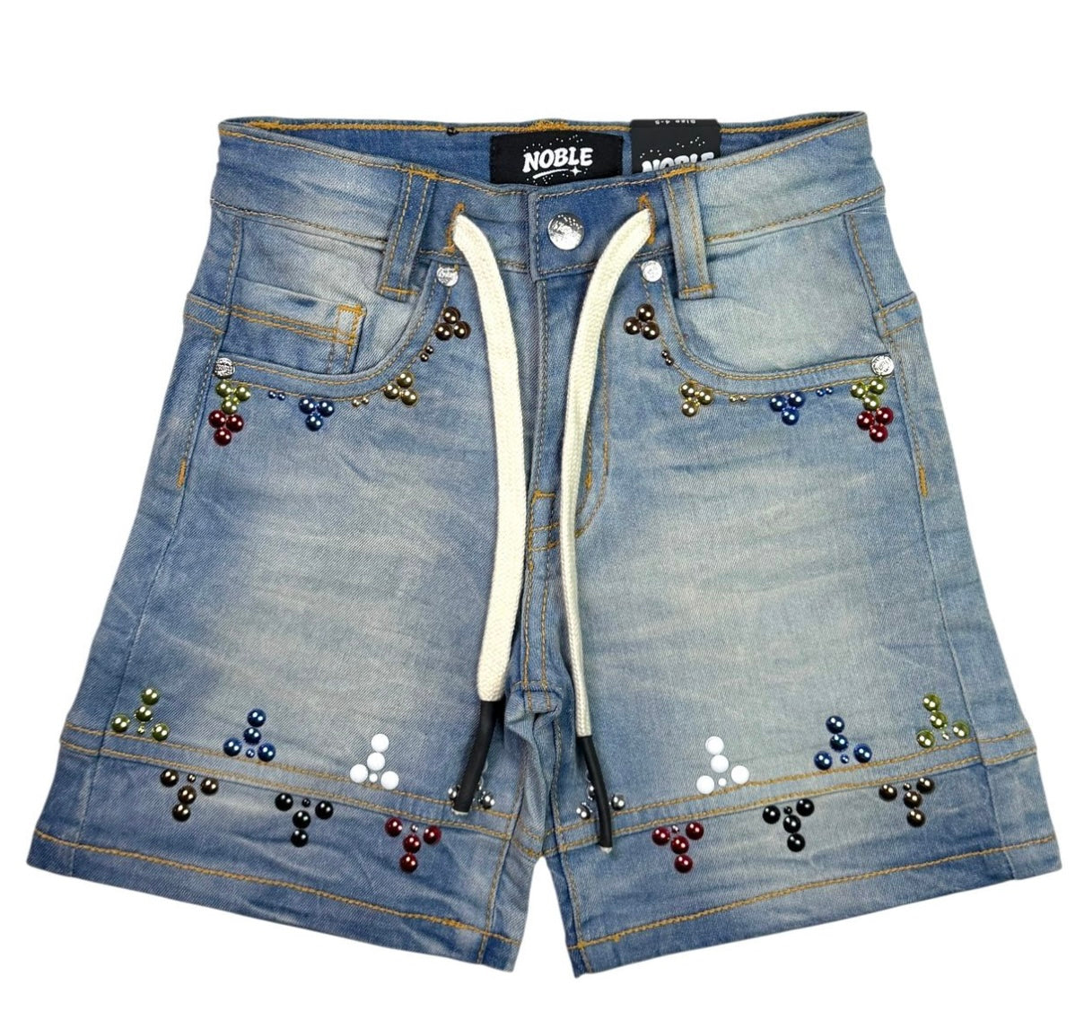 “Outer space” kids premium denim shorts