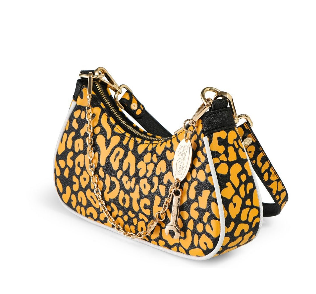 Von Dutch orange cheetah print shoulder bag