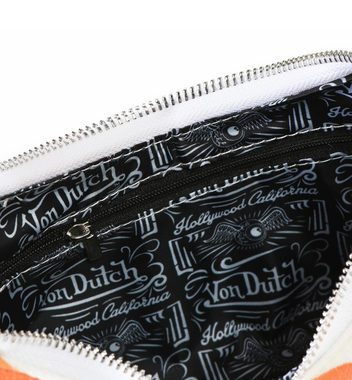 Von Dutch orange cow print shoulder bag